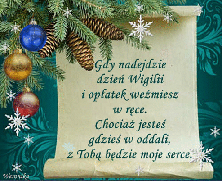 Turkusowa kartka wigilijna
